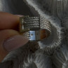 925 Sterling Silver Gold Plated Part Cz Ring Size 9