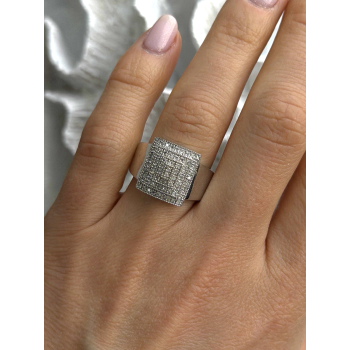 925 Sterling Silver White Colorless Sapphire Ring Size 8