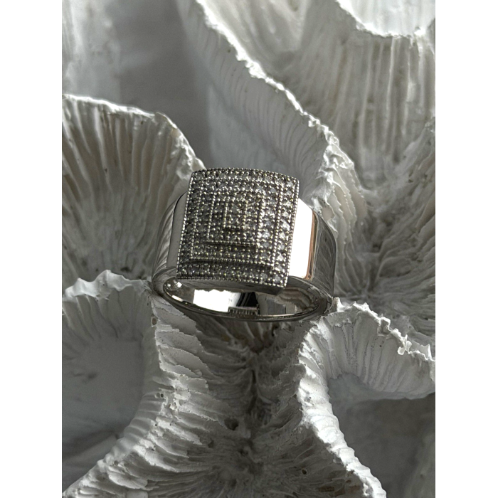 925 Sterling Silver White Colorless Sapphire Ring Size 8