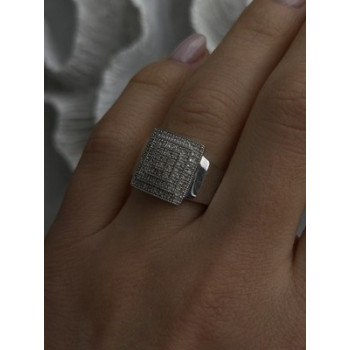 925 Sterling Silver White Colorless Sapphire Ring Size 8