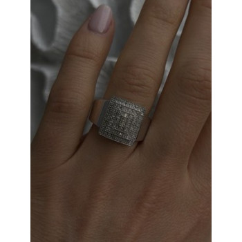 925 Sterling Silver White Colorless Sapphire Ring Size 8