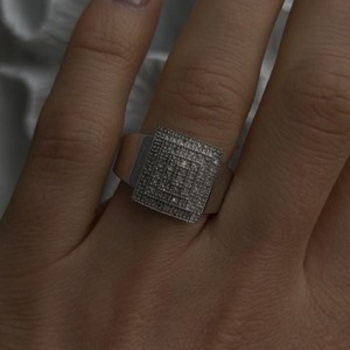 925 Sterling Silver White Colorless Sapphire Ring Size 8