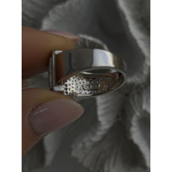 925 Sterling Silver White Colorless Sapphire Ring Size 8