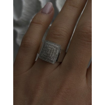 925 Sterling Silver White Colorless Sapphire Ring Size 8