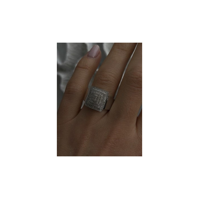 925 Sterling Silver White Colorless Sapphire Ring Size 8