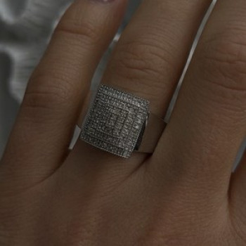925 Sterling Silver White Colorless Sapphire Ring Size 8