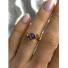 925 Sterling Silver Purple Spectrolite Cats Eye Ring Size 6