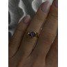 925 Sterling Silver Purple Spectrolite Cats Eye Ring Size 6