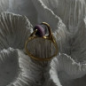 925 Sterling Silver Purple Spectrolite Cats Eye Ring Size 6