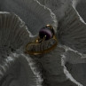 925 Sterling Silver Purple Spectrolite Cats Eye Ring Size 6