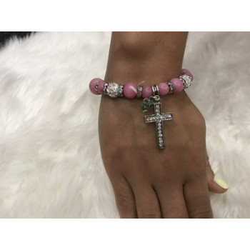 Beautiful Bracelet with Cross and CZ