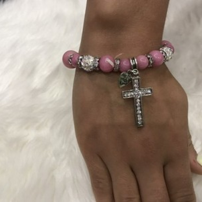 Beautiful Bracelet with Cross and CZ
