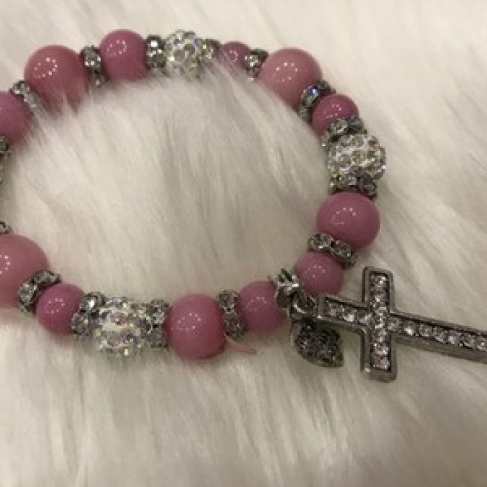 Beautiful Bracelet with Cross and CZ