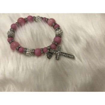 Beautiful Bracelet with Cross and CZ
