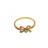 10K YELLOW GOLD EMERALD BOW RING SIZE 7.25