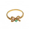 10K Yellow Gold Emerald BOW Ring Size 7.25
