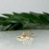 10K Yellow Gold Emerald BOW Ring Size 7.25