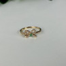 10K Yellow Gold Emerald BOW Ring Size 7.25