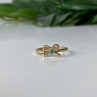10K Yellow Gold Emerald BOW Ring Size 7.25