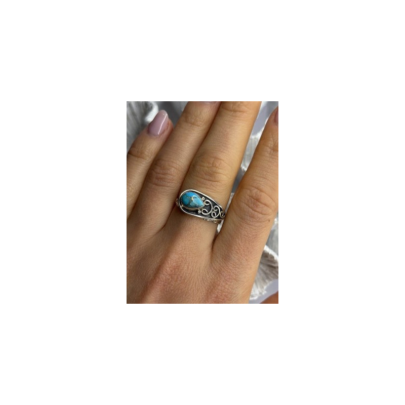 Unique Design 925 Sterling Silver Turquoise Ring Adjustable