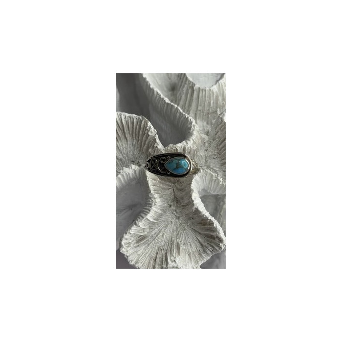 Unique Design 925 Sterling Silver Turquoise Ring Adjustable