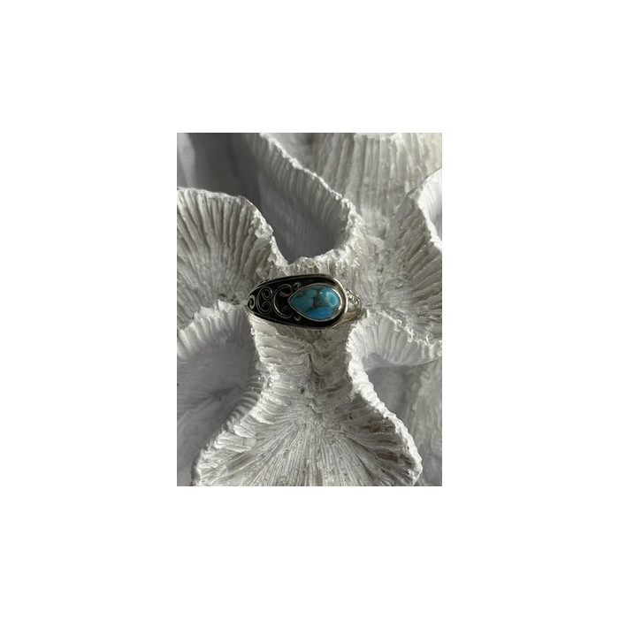 Unique Design 925 Sterling Silver Turquoise Ring Adjustable