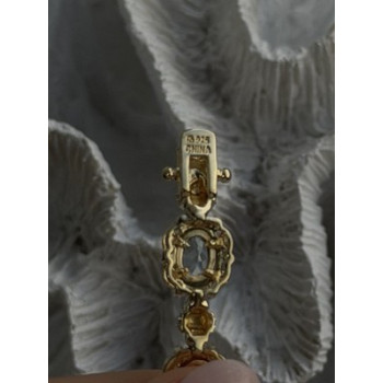 925 Sterling Silver Gold Plated Bracelet Topaz Citrine Amethyst Peridot 7.5