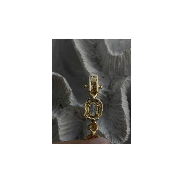 925 Sterling Silver Gold Plated Bracelet Topaz Citrine Amethyst Peridot 7.5