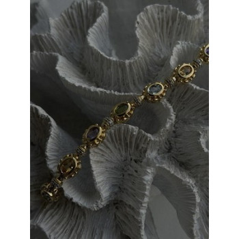 925 Sterling Silver Gold Plated Bracelet Topaz Citrine Amethyst Peridot 7.5