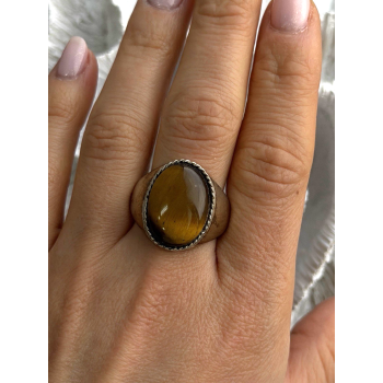 Vintage 925 Sterling Silver Tiger's Eye Ring Size 11.5