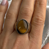 Vintage 925 Sterling Silver Tiger's Eye Ring Size 11.5