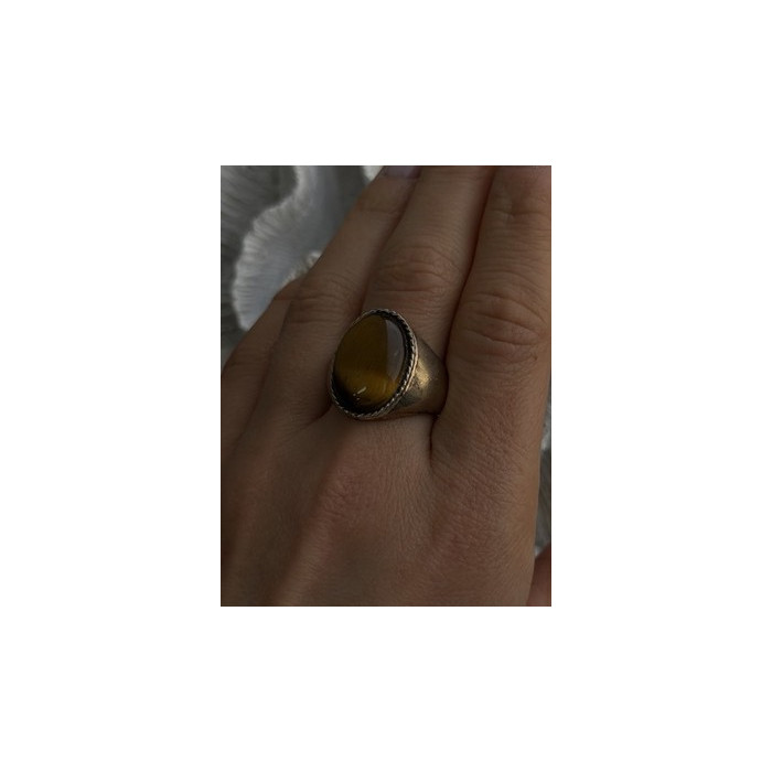 Vintage 925 Sterling Silver Tiger's Eye Ring Size 11.5
