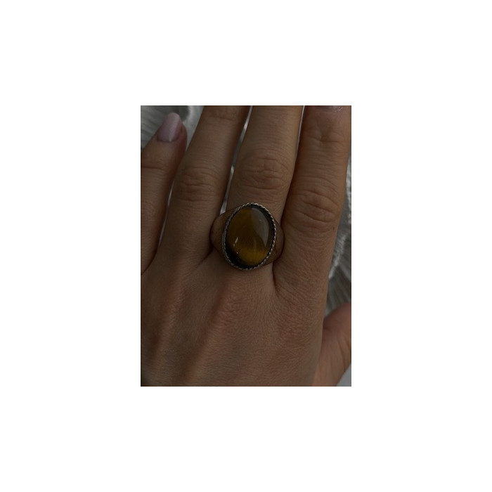 Vintage 925 Sterling Silver Tiger's Eye Ring Size 11.5