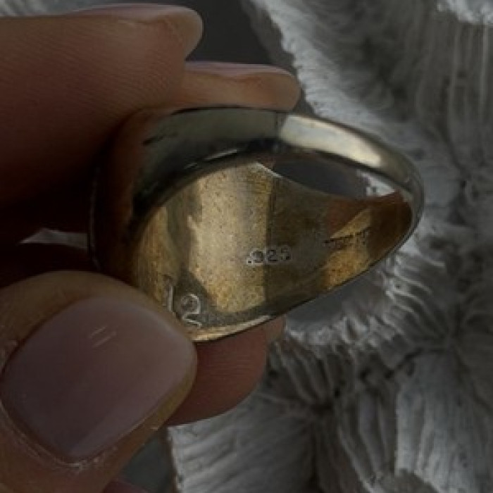 Vintage 925 Sterling Silver Tiger's Eye Ring Size 11.5