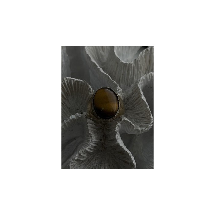 Vintage 925 Sterling Silver Tiger's Eye Ring Size 11.5