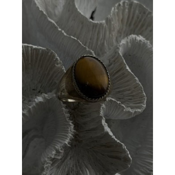 Vintage 925 Sterling Silver Tiger's Eye Ring Size 11.5