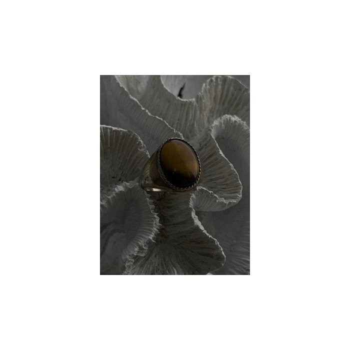 Vintage 925 Sterling Silver Tiger's Eye Ring Size 11.5