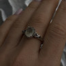 925 Sterling Silver Prasiolite Green Amethyst & Brown Tourmaline Ring Size 9