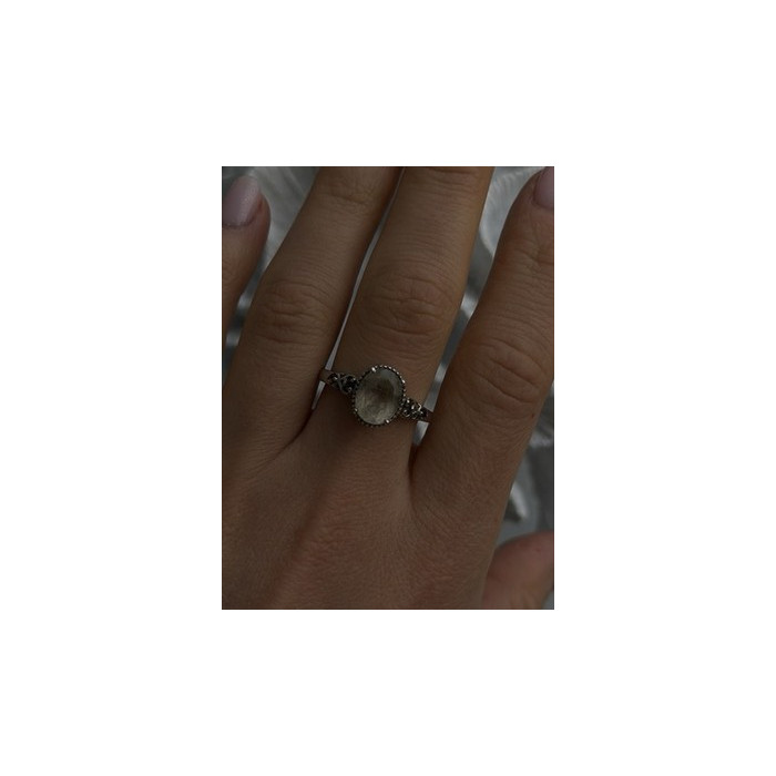 925 Sterling Silver Prasiolite Green Amethyst & Brown Tourmaline Ring Size 9