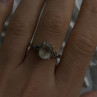 925 Sterling Silver Prasiolite Green Amethyst & Brown Tourmaline Ring Size 9