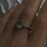 925 Sterling Silver Prasiolite Green Amethyst & Brown Tourmaline Ring Size 9