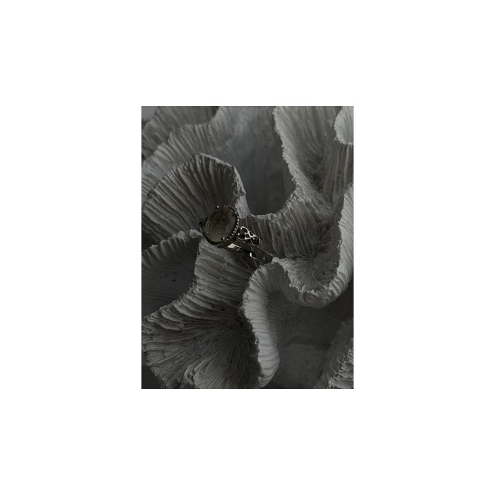 925 Sterling Silver Prasiolite Green Amethyst & Brown Tourmaline Ring Size 9