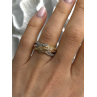 3 Colors  925 Sterling Silver Yellow & Rose Gold Plated White Topaz Ring Size 7