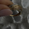 3 Colors  925 Sterling Silver Yellow & Rose Gold Plated White Topaz Ring Size 7