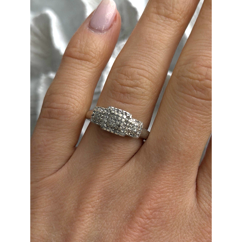 925 Sterling Silver Diamonds Heart Ring Size 7