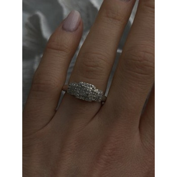 925 Sterling Silver Diamonds Heart Ring Size 7
