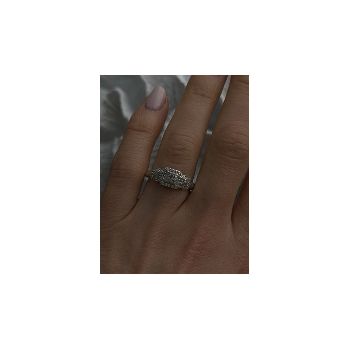 925 Sterling Silver Diamonds Heart Ring Size 7