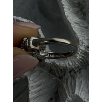 925 Sterling Silver Diamonds Heart Ring Size 7