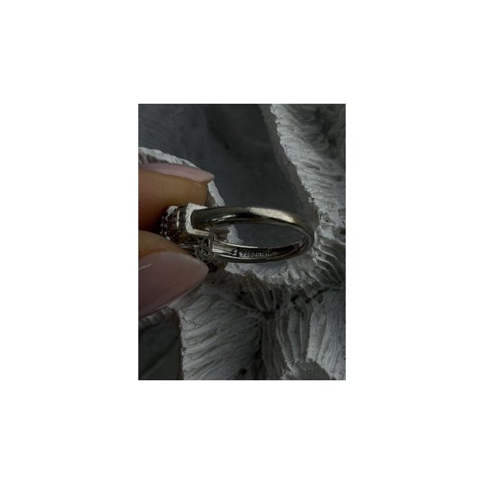 925 Sterling Silver Diamonds Heart Ring Size 7