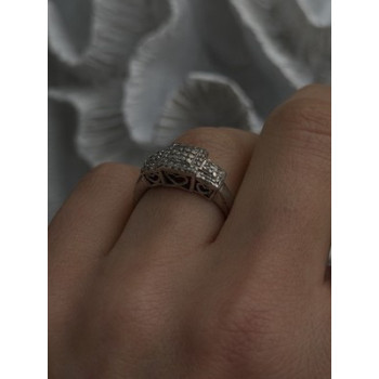 925 Sterling Silver Diamonds Heart Ring Size 7